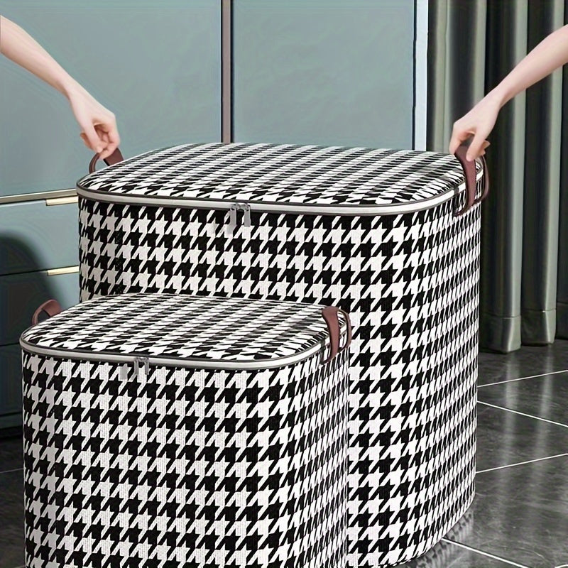 Rynx | Foldable Houndstooth Storage Bins with Handles