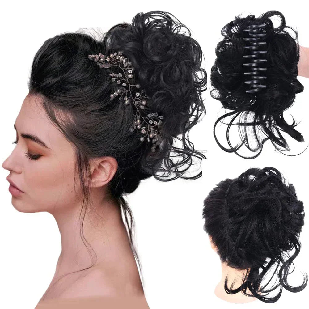 RYNX | Curlybun: Instant Curled Bun Hair Clip Natural Black