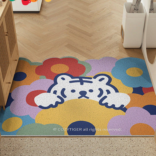 Rynx | Cute tiger and flower PVC entrance mat