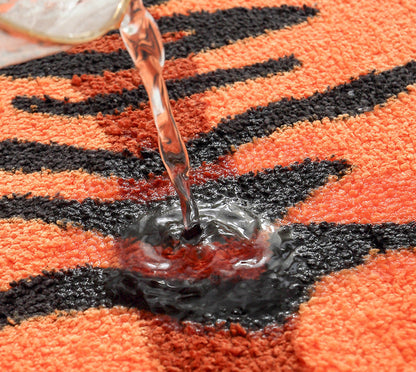 Rynx | Beautiful tiger bath mat bedroom rug, animal soft plush water-absorbent rug, machine washable