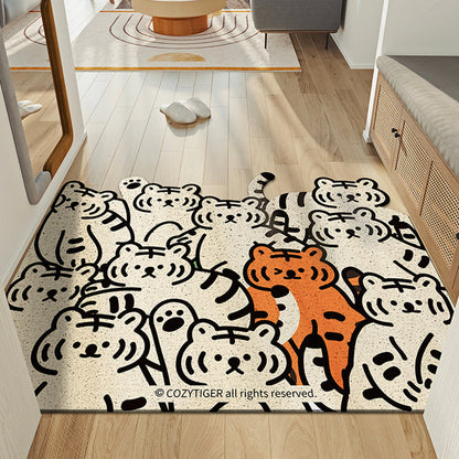 Rynx | Cute Beige Tiger PVC Doormat