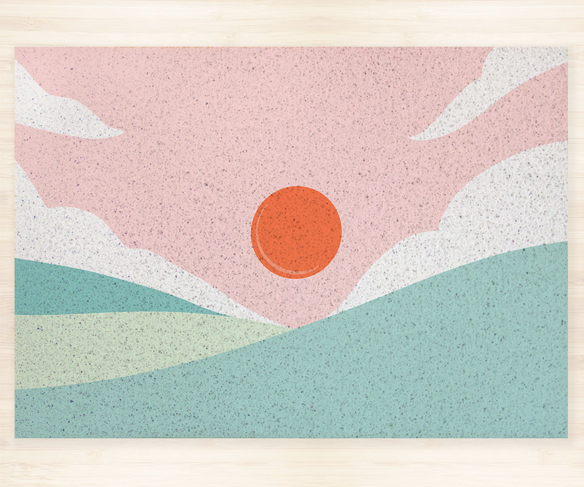 Rynx | Green Mountain and Pink Sky PVC Entrance Mat