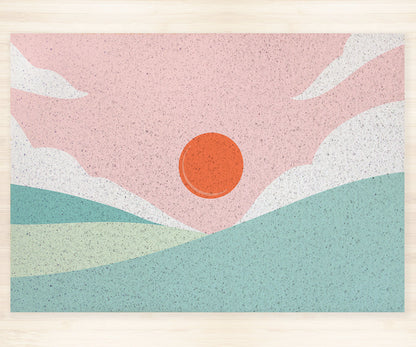 Rynx | Green Mountain and Pink Sky PVC Entrance Mat