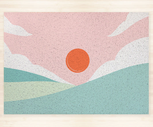 Rynx | Green Mountain and Pink Sky PVC Entrance Mat