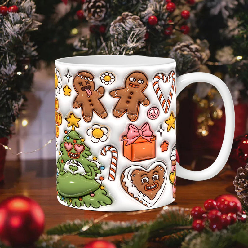 Rynx | 3d Christmas Gingerbread Man Ceramic Coffee Mug