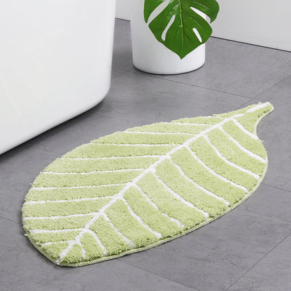 Rynx | Gentle Blue Leaves Bathroom Rug, 19.6'' x 37.4'', Floral Anti-Slip Bath Mat, Blue Plants Bathroom Rugs, Anti-Slip Toilet Rug, Soft Thick Bathroom Rug, Art Bathroom Mats, Best Bath Mats, Anti-Slip Shower Mat, Toilet Rug