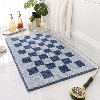 Rynx | Black and White Checkerboard Ultra-Soft Bathroom Rug, Bathroom Rug in Multiple Sizes, Simple Soft Plush Water-Absorbing Mat, Machine Washable, Non-Slip Toilet Mat, Black and White Thick Bathroom Rug, Art Bathroom Mats, Best Bath Rugs