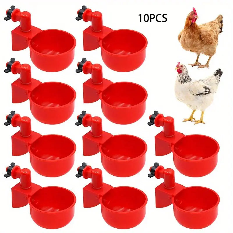 Rynx | 10 Piece Automatic Drinking Cups for Poultry – For Fresh Water Around the Clock