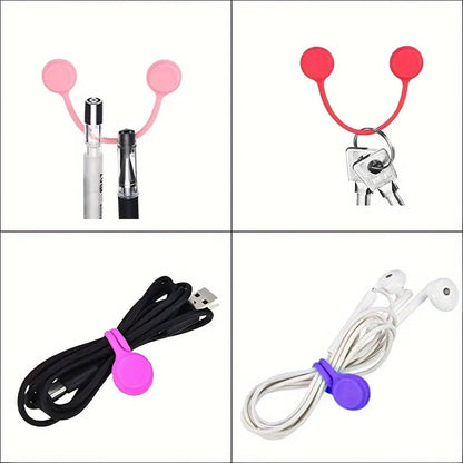 Rynx | 10 Pieces Magnetic Silicone Cable and Key Organizer Bands