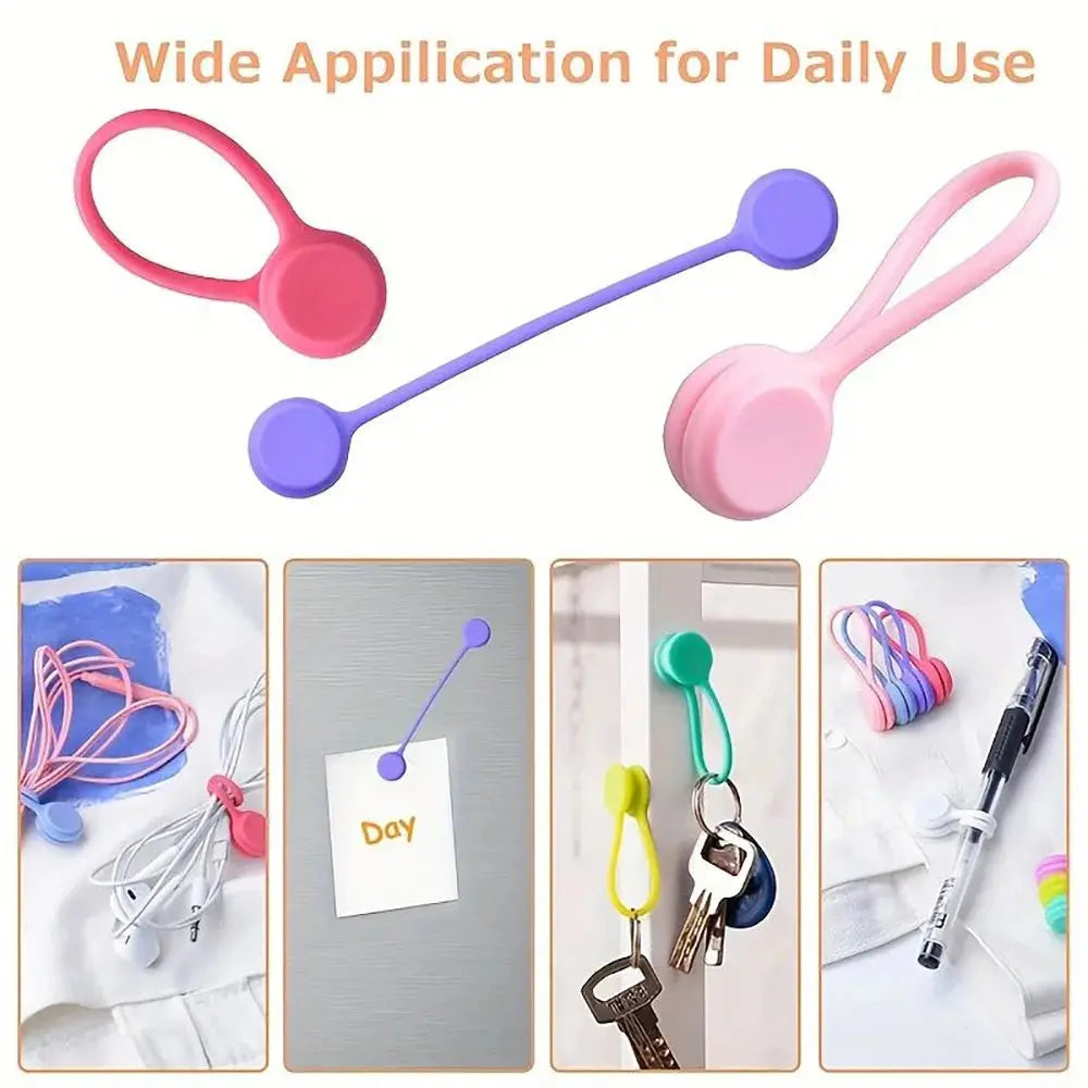 Rynx | 10 Pieces Magnetic Silicone Cable and Key Organizer Bands