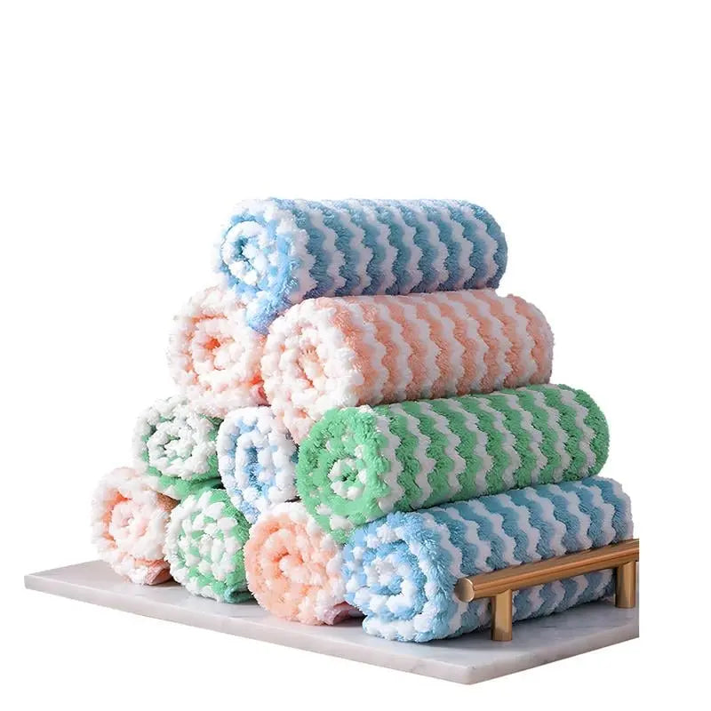 Rynx | 10 pieces reusable microfiber cleaning cloth for kitchen and surfaces