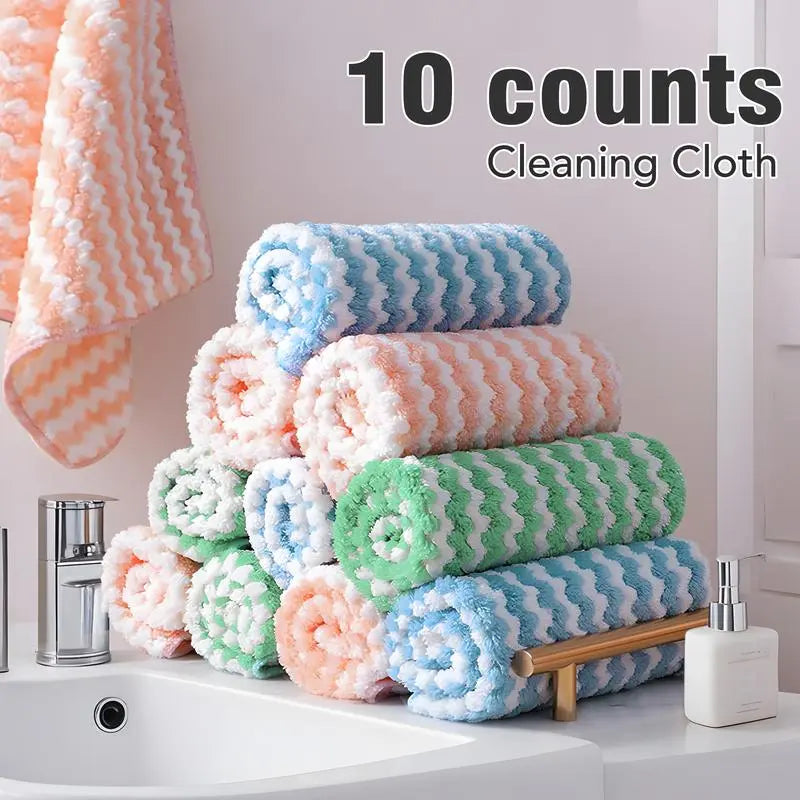Rynx | 10 pieces reusable microfiber cleaning cloth for kitchen and surfaces