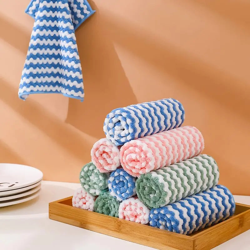 Rynx | 10 pieces reusable microfiber cleaning cloth for kitchen and surfaces