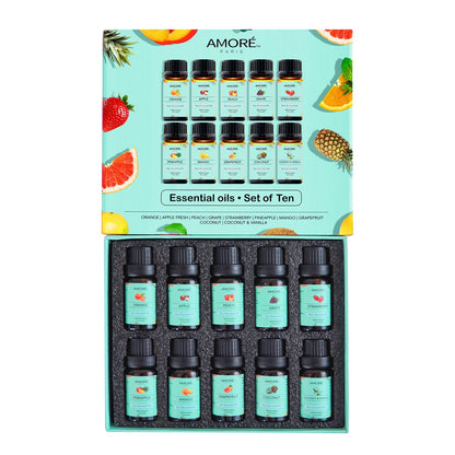 Rynx | 10-Pack: Fruity Scent Premium Aromatherapy Diffuser Oils Set For Candle & Soap Making