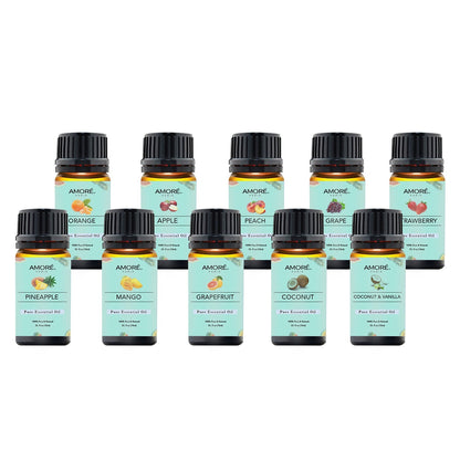 Rynx | 10-Pack: Fruity Scent Premium Aromatherapy Diffuser Oils Set For Candle & Soap Making