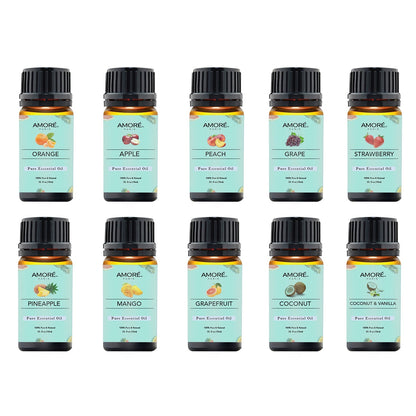 Rynx | 10-Pack: Fruity Scent Premium Aromatherapy Diffuser Oils Set For Candle & Soap Making