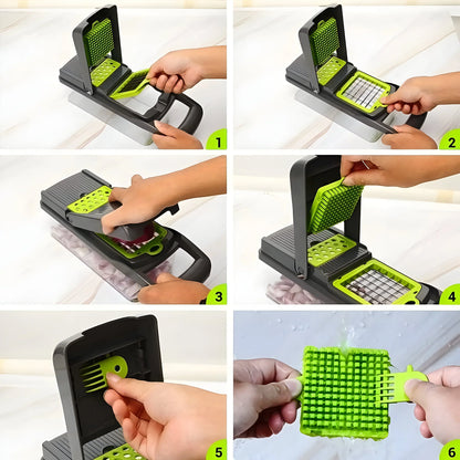 Rynx | Multifunctional Vegetable Slicer Set - 10-Piece Cutting Set For Efficient Cooking