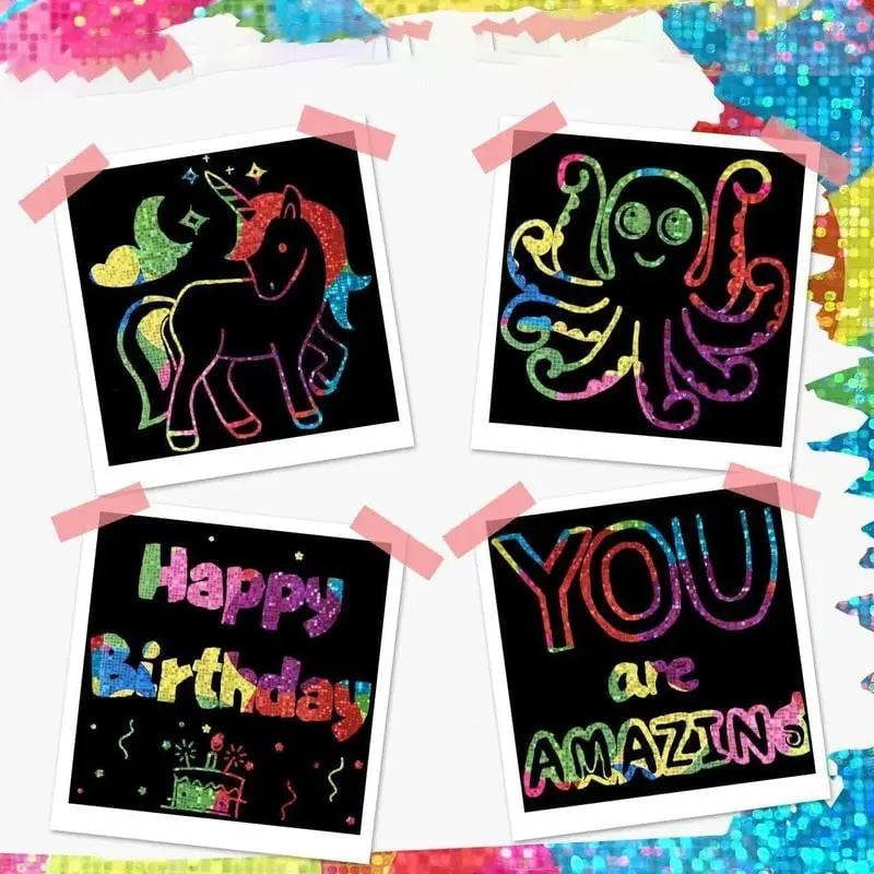 Rynx | 100 pieces scratch art set – Creative DIY fun for kids & adults