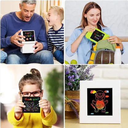 Rynx | 100 pieces scratch art set – Creative DIY fun for kids & adults