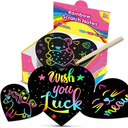 Rynx | 100 pieces rainbow scratch paper – creative, colorful & child-friendly