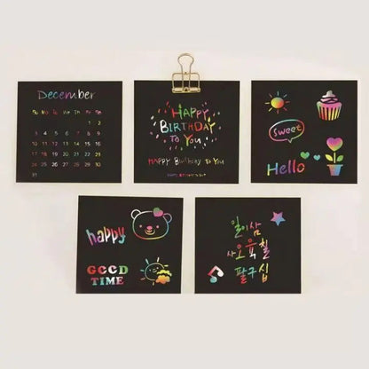 Rynx | 100 pieces rainbow scratch paper – creative, colorful & child-friendly