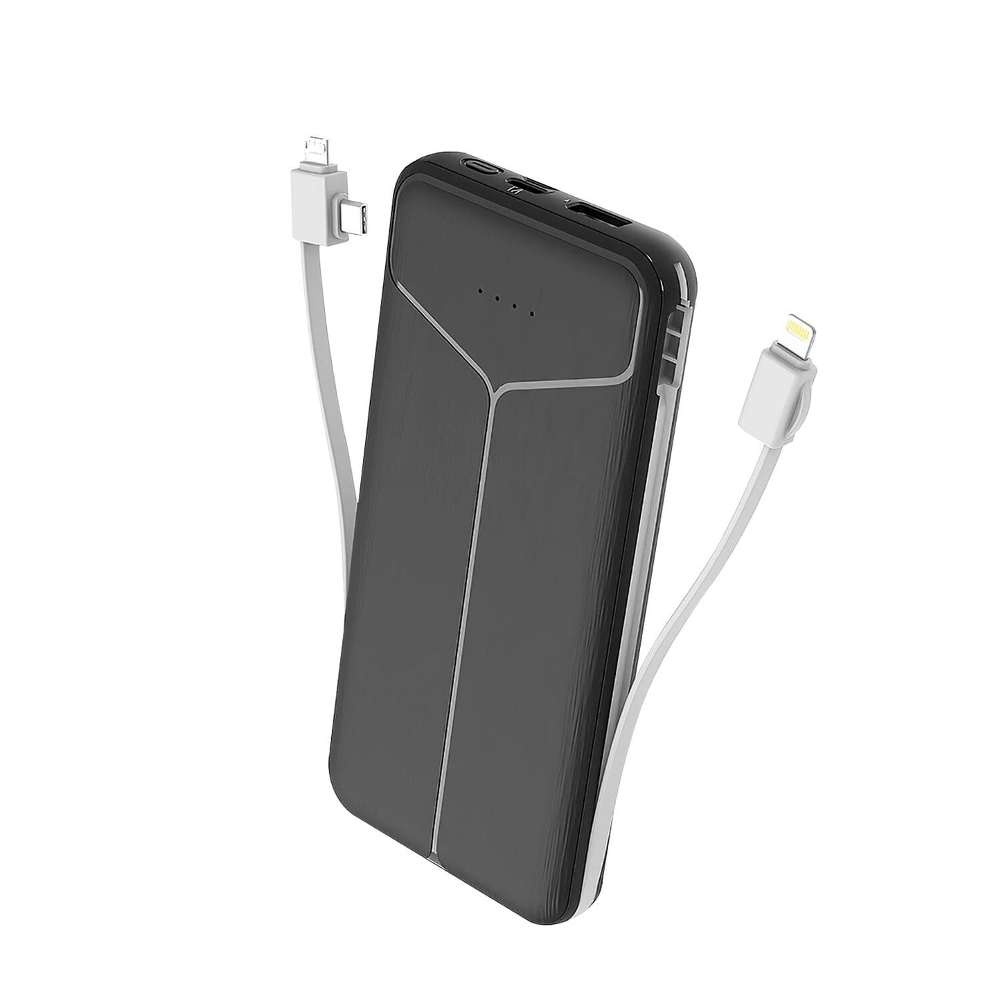 Rynx | 10000mAh Power Bank Portable Charger with US Plug 2 Built-in Cables External Battery Pack