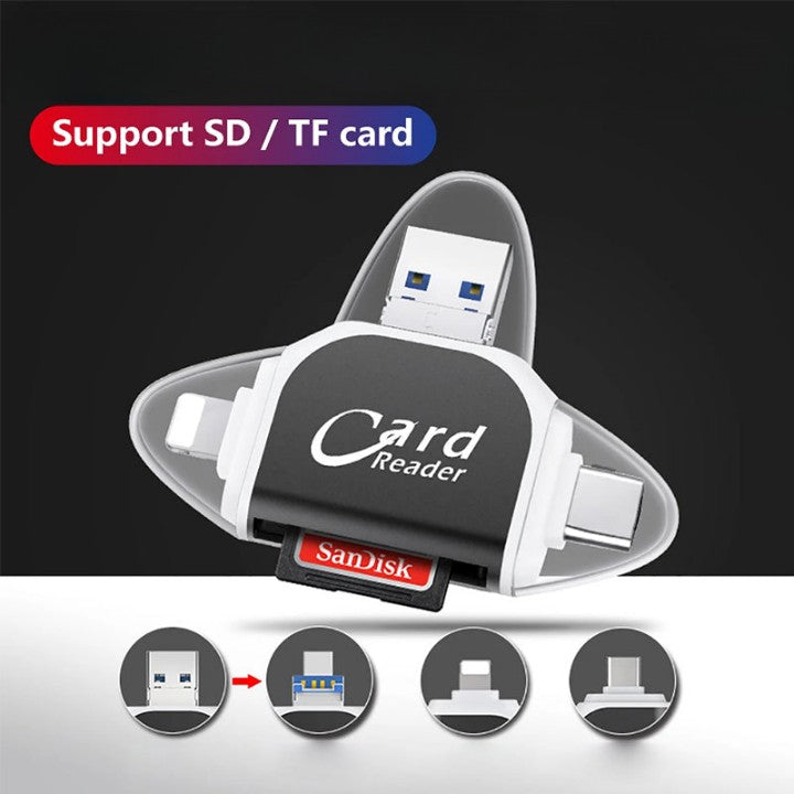 RYNX | Multi-Port 4 in 1 universal SD TF card reader