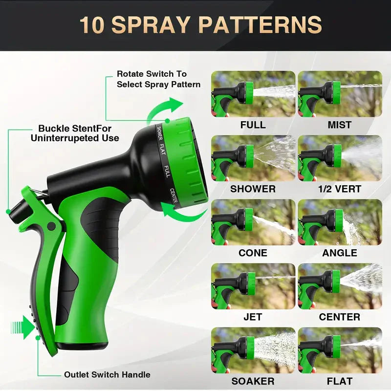 Rynx | Thick adjustable garden hose - Leak-proof design with spray gun