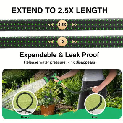 Rynx | Thick adjustable garden hose - Leak-proof design with spray gun