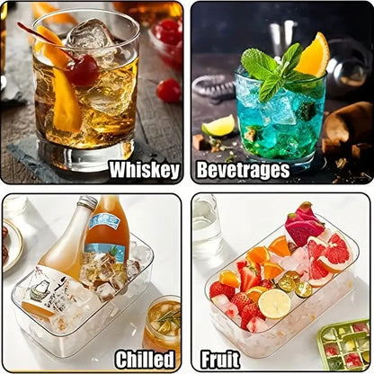 Rynx | 101oz. Ice Cube Tray Set - 64 pcs Silicone Ice Cube Tray with Lid & Box