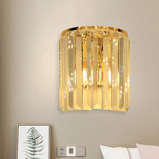 Rynx | 1 Head Wall Mounted Light Fixture Simple Half-Cylindrical Crystal Block Wall Lamp Lighting in Gold