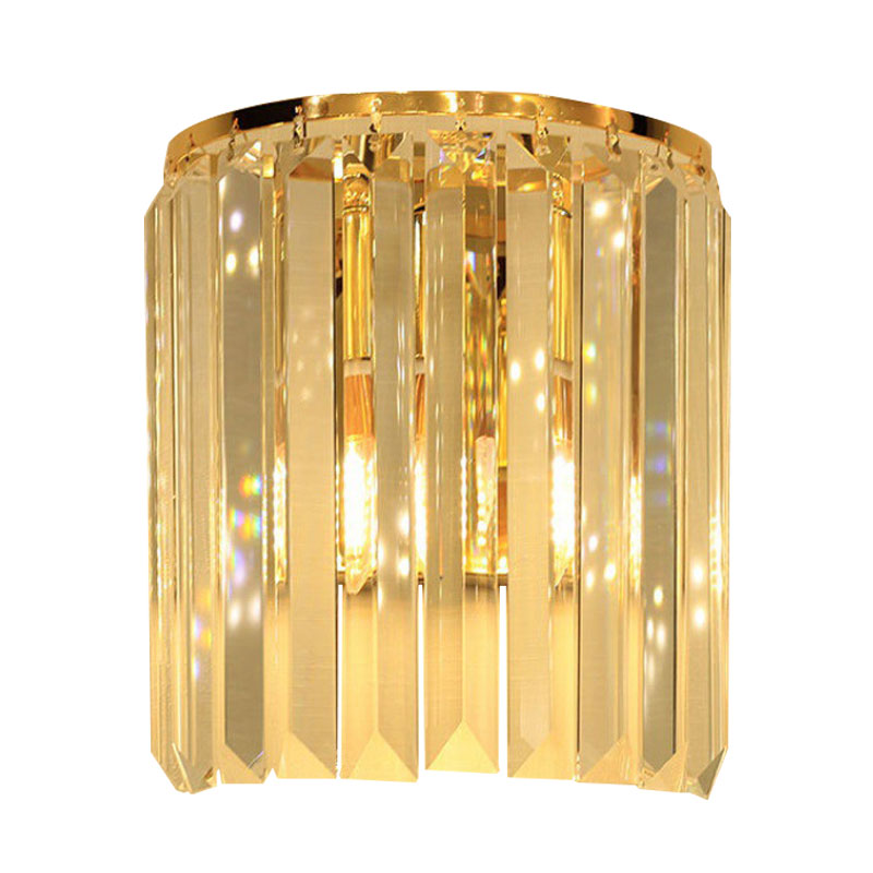 Rynx | 1 Head Wall Mounted Light Fixture Simple Half-Cylindrical Crystal Block Wall Lamp Lighting in Gold