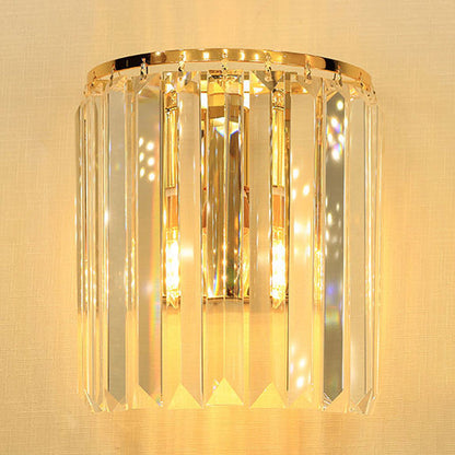 Rynx | 1 Head Wall Mounted Light Fixture Simple Half-Cylindrical Crystal Block Wall Lamp Lighting in Gold