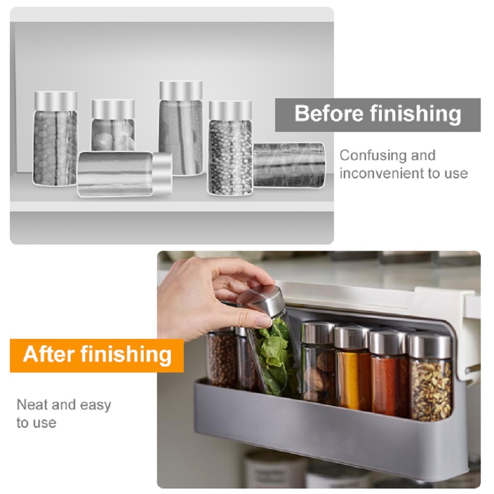 Rynx | Kitchen Container Organizer – Hanging Spice Rack with Easy Installation