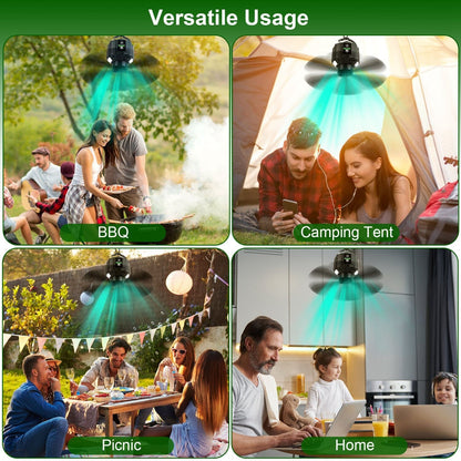 Rynx | 10400mAh USB Battery Powered Hanging Tent Lantern Fan Power Bank