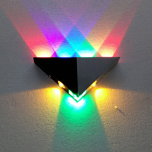 Rynx | Minimalism Pyramid Wall Light Kit Metal Party RGB LED Wall Mounted Light in Black and Silver