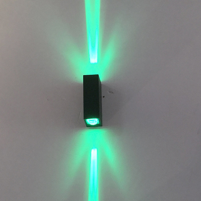 Rynx | Minimalistic LED 2-sided Wall Lamp Black Rectangular Wall Lighting with Metal Shade, Blue/Purple/Yellow Light