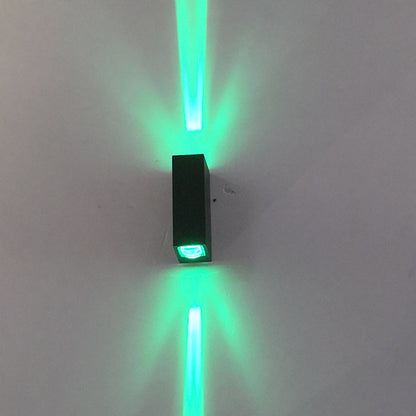 Rynx | Minimalistic LED 2-sided Wall Lamp Black Rectangular Wall Lighting with Metal Shade, Blue/Purple/Yellow Light