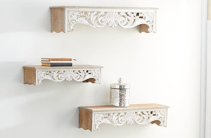 Rynx | Ornate Victorian carved wall shelves, set of 3