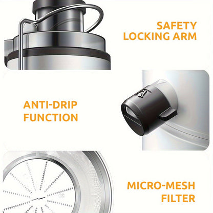 Rynx | 800W GDOR Power Centrifugal Juicer - 3" Wide Feed Chute, Dual Speed Settings, Anti-Drip, BPA-Free | Efficient Juice Maker for Fruits and Vegetables | Easy Cleaning, Compact Design - White