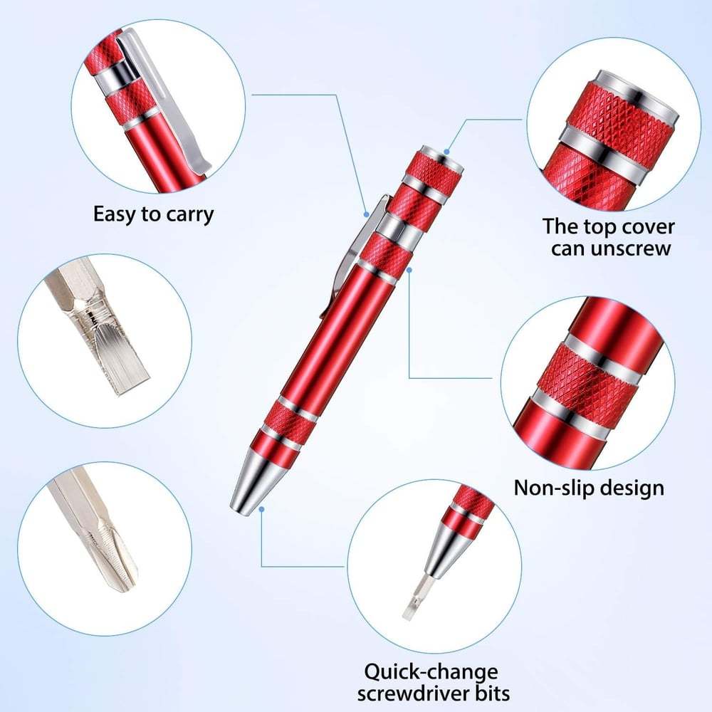 Rynx | Multi-Bit Mini Screwdriver – Compact Repair Tool Made of Aluminum Alloy