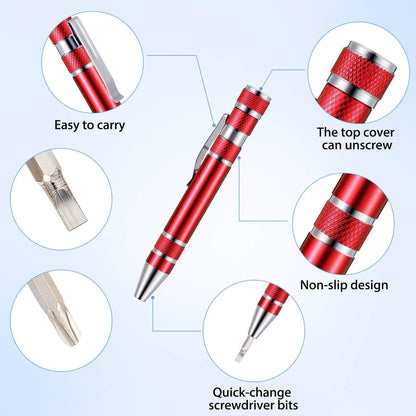 Rynx | Multi-Bit Mini Screwdriver – Compact Repair Tool Made of Aluminum Alloy