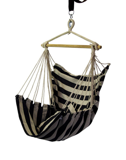 Rynx | Black-White Striped Cushion Scoop Design Hammock