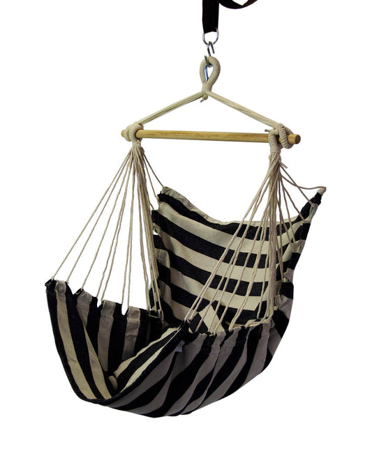 Rynx | Black-White Striped Cushion Scoop Design Hammock
