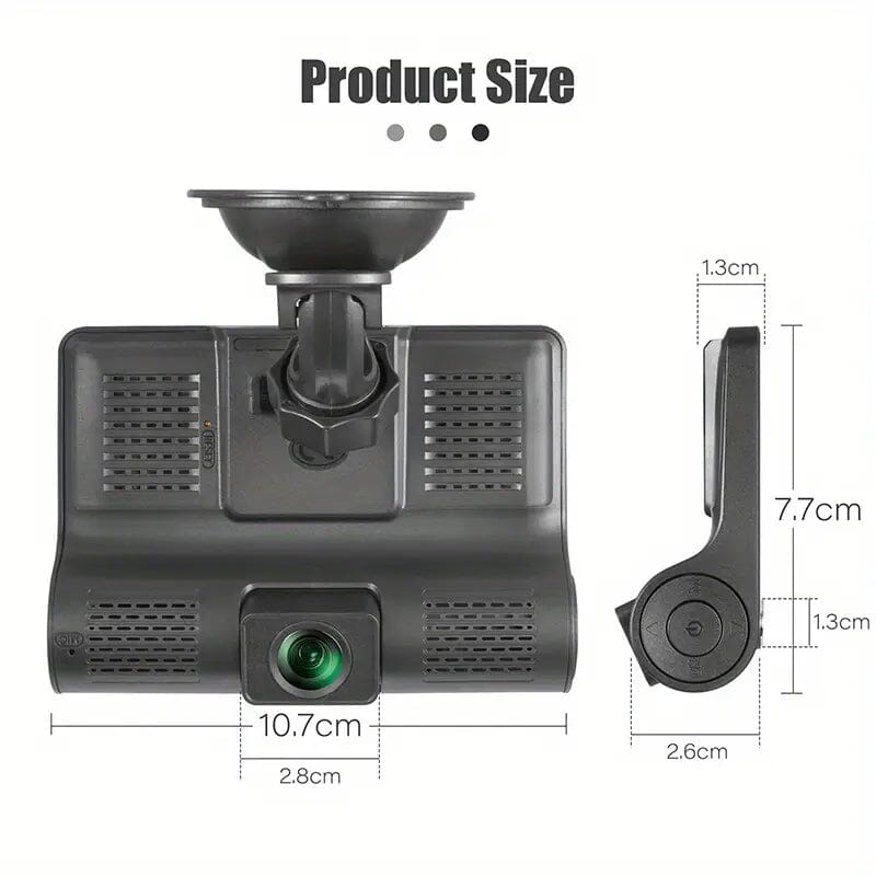 Rynx | 1080P 3-camera recorder Dash Cam with night vision