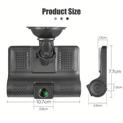 Rynx | 1080P 3-camera recorder Dash Cam with night vision