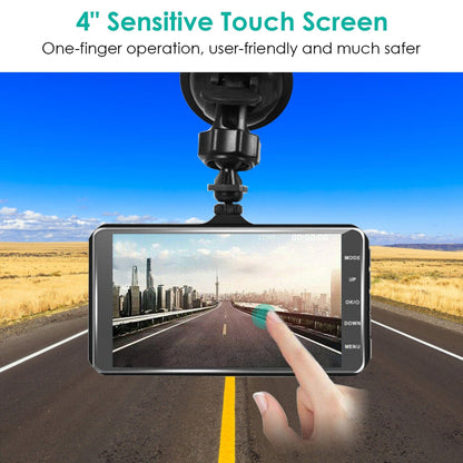 Rynx | 1080P 4-inch touchscreen dual dash cam