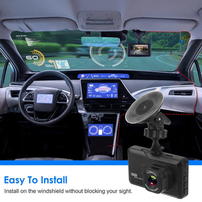 Rynx | 1080P Car DVR 3" Camera Dash Cam with 100° Angle Loop Recording Motion Detection