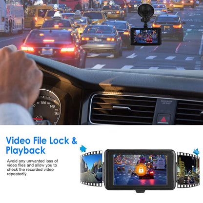 Rynx | 1080P Car DVR 3" Camera Dash Cam with 100° Angle Loop Recording Motion Detection
