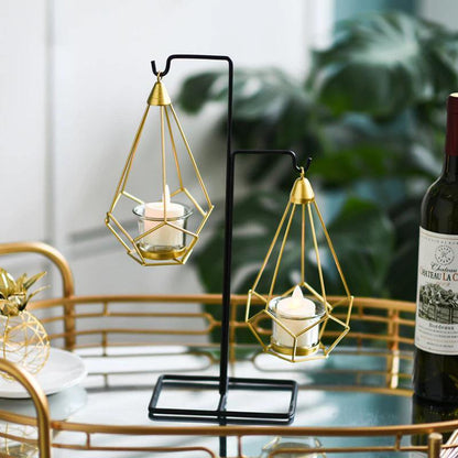 Rynx | GeoLume Geometric Hanging Candle Holder or Vase made of Iron | Modern Design | Versatile Decoration
